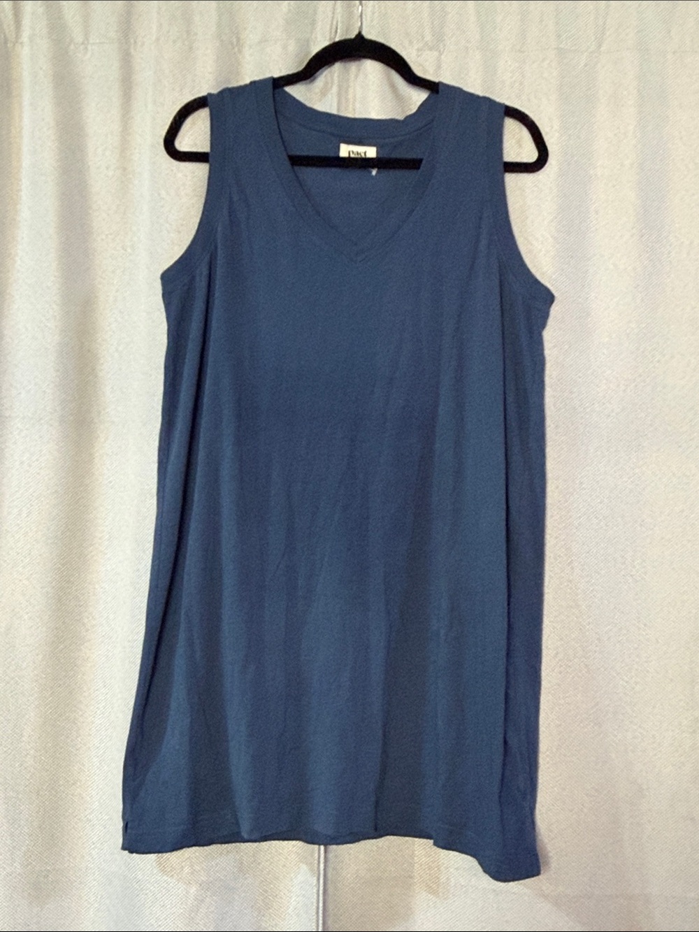 Pact Women's Sleeveless V-Neck Tank Dress in Blue